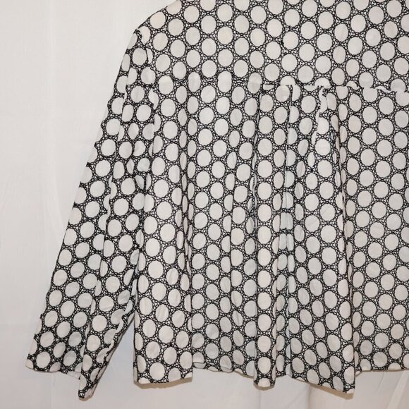 Onque Casuals Size Large Cropped Jacket White Black 3/4 Sleeves One Button - Picture 10 of 14